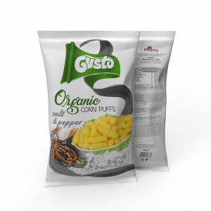 GUSTO ORGANIC CORN PUFFS WITH SALT AND PEPPER 100G