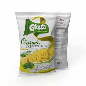 GUSTO ORGANIC CORN PUFFS WITH LEMON AND DILL 100G