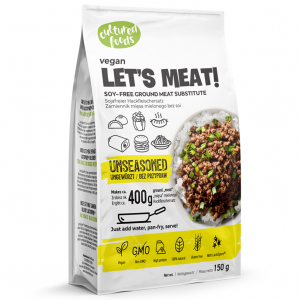 LET'S MEAT! Unseasoned - delicious plant-based, soy free ground meat substitute