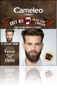 CAMELEO - MEN GREY OFF Hair, Beard & Moustache single-use hair colorized 4.0 MEDIUM BROWN 2x15ml