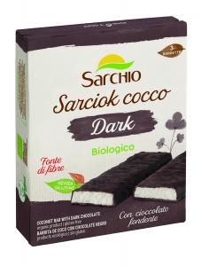 Sarciok, organic coconut bar covered with chocolate (dark or milk)