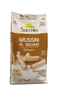 Organic and gluten free sesame breadsticks