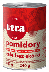 Peeled tomatoes in own juice  400 g VERA