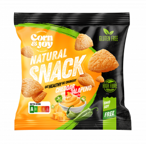 Extruded Jalapeno cheddar flavoured gluten free snack