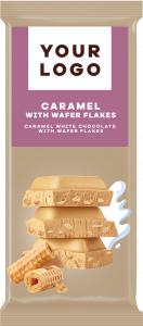 CARAMEL WHITE chocolate with wafer flakes