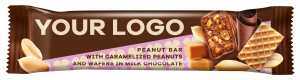 PEANUT BAR with carmelized PEANUTS  & with WAFERS in MILK CHOCOLATE