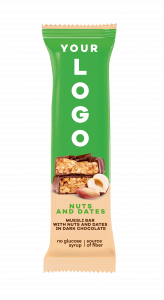NUTS and DATES MUSELI BAR in DARK CHOCOLATE
