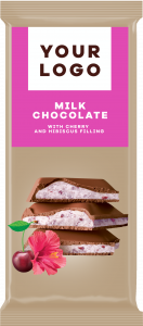 MILK chocolate with CHERRY and HIBISCUS filling
