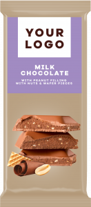 ]MILK chocolate with PEANUTS and WAFER peaces and with PEANUT filling