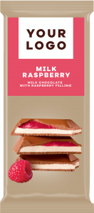 extra MILK chocolate with milk and RASPBERRY filling with the highest quality cocoa from Ghana. Unique and tasty falvour you can share with anyone you like