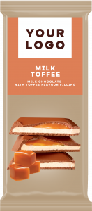 MILK chocolate with milk and TOFFEE filling