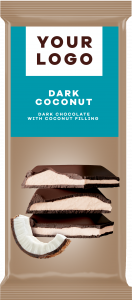 DARK COCONUT chocolate with milky, COCONUT filling