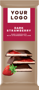 DARK STRAWBERRY flavour chocolate  with milky STRAWBERRY filling
