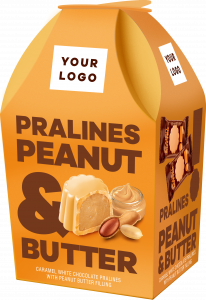 CARAMEL WHITE chocolate PRALINES with PEANUT BUTTER filling