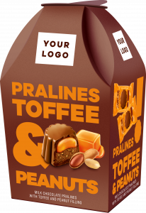 Milk chocolate  PRALINES with TOFFEE & PEANUT filling