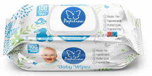 Papilion Baby Wipes 100 pcs (Non-fragrance-hypoallergenic)