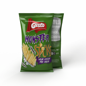 GUSTO MONSTER STICKS WITH SOUR CREAM AND ONION 80G