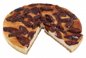 Plum cinnamon cheesecake