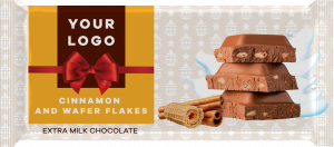 Christmas premium EXTRA MILK chocolate with CINNAMON & wafer flakes
