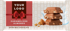 Christmas premium EXTRA MILK chocolate with CARAMELIZED ALMONDS
