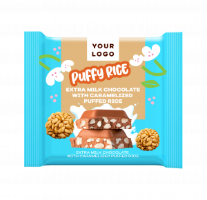 EXTRA MILK CHOCOLATE with caramelized puffed rice
