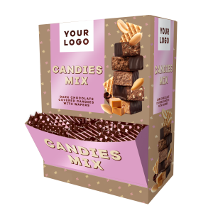 mix of DARK CHOCOLATE CANDIES with wafers