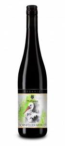 Organic Dornfelder-Merlot, dry, 12.0 % alc/vol, red wine.