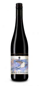 Organic Merlot-Dornfelder, dry, 13.5 % alc/vol, red wine.