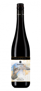 Organic Merlot, dry, 13.0 % alc/vol, red wine.