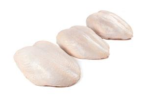 Chicken breast cuts with skin and bone