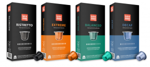 Capsules of ground roasted coffee