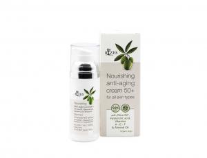 Nourishing anti-aging cream 50+ for all skin types with Olive Oil,Hyaluronic acid, Vitamins A-E-F & Almond oil