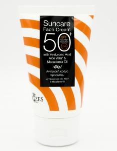 Suncare Face Cream SPF 50+ with Hyaluronic acid , Aloe Vera& Macadamia Oil