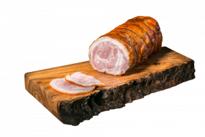 Rolled roasted bacon