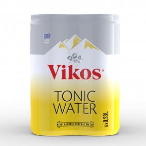 Vikos Tonic Water with Natural Mineral Water Can 4x330ml Multipack