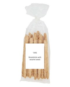 PRIVATE LABEL BREADSTICKS WITH SESAME SEEDS 120G