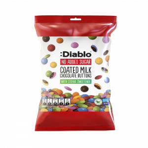 Diablo No Added Sugar Coated Milk Chocolate Buttons 40g
