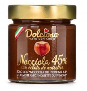 DOLCIOSO HAZELNUT SPREAD (45%) MADE ONLY WITH PIEDMONT HAZELNUTS PGI 200G