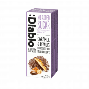 Diablo Caramel & Peanut Cookies coated with Milk Chocolate 100g