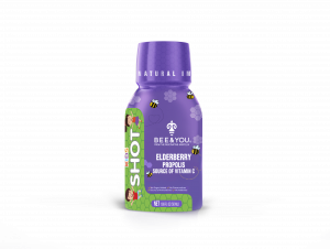 BEE&YOU Propolis Elderberry Strawberry Juice Shots for Kids