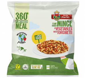 Torchietti with plant based mince from pea protein