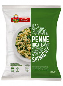 Pasta with spinach ready to cook meal