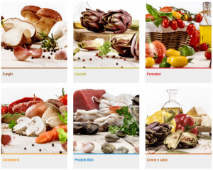 Menu (salse di pomodoro, condimenti, verdure)