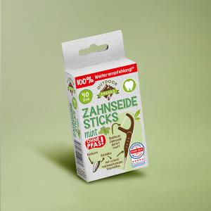 Dental Floss Sticks 40 Pieces, 50% Ricehusk