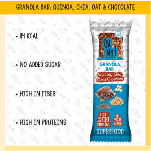Chocolate Granola bar - Quinoa, Chia, Oat & Chocolate