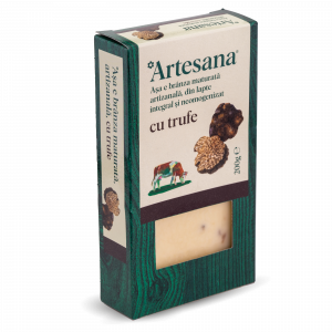 Matured cow cheese with black truffles