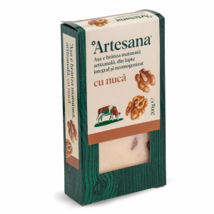 Matured cow cheese with walnuts