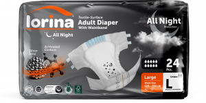 Lorina All Night Adult Diaper with Waistband