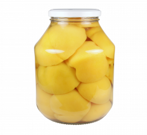 Peeled peach halves in light syrup 1700 ml, glass jar