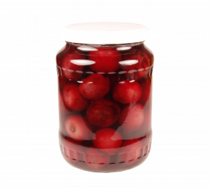 Sweet cherries with pit in light syrup 720 ml, glass jar